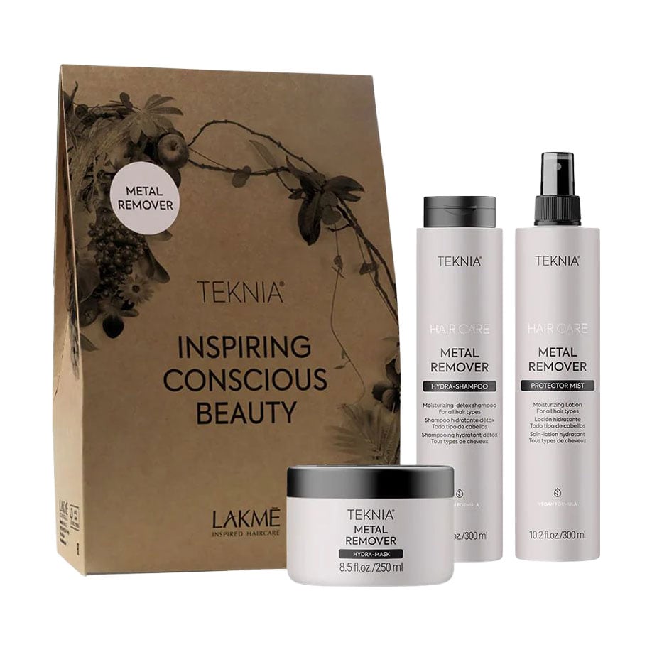 Набір для волосся Lakme Teknia Metal Remover Retail Pack (шампунь, 300 мл + маска, 300 мл + міст, 300 мл)